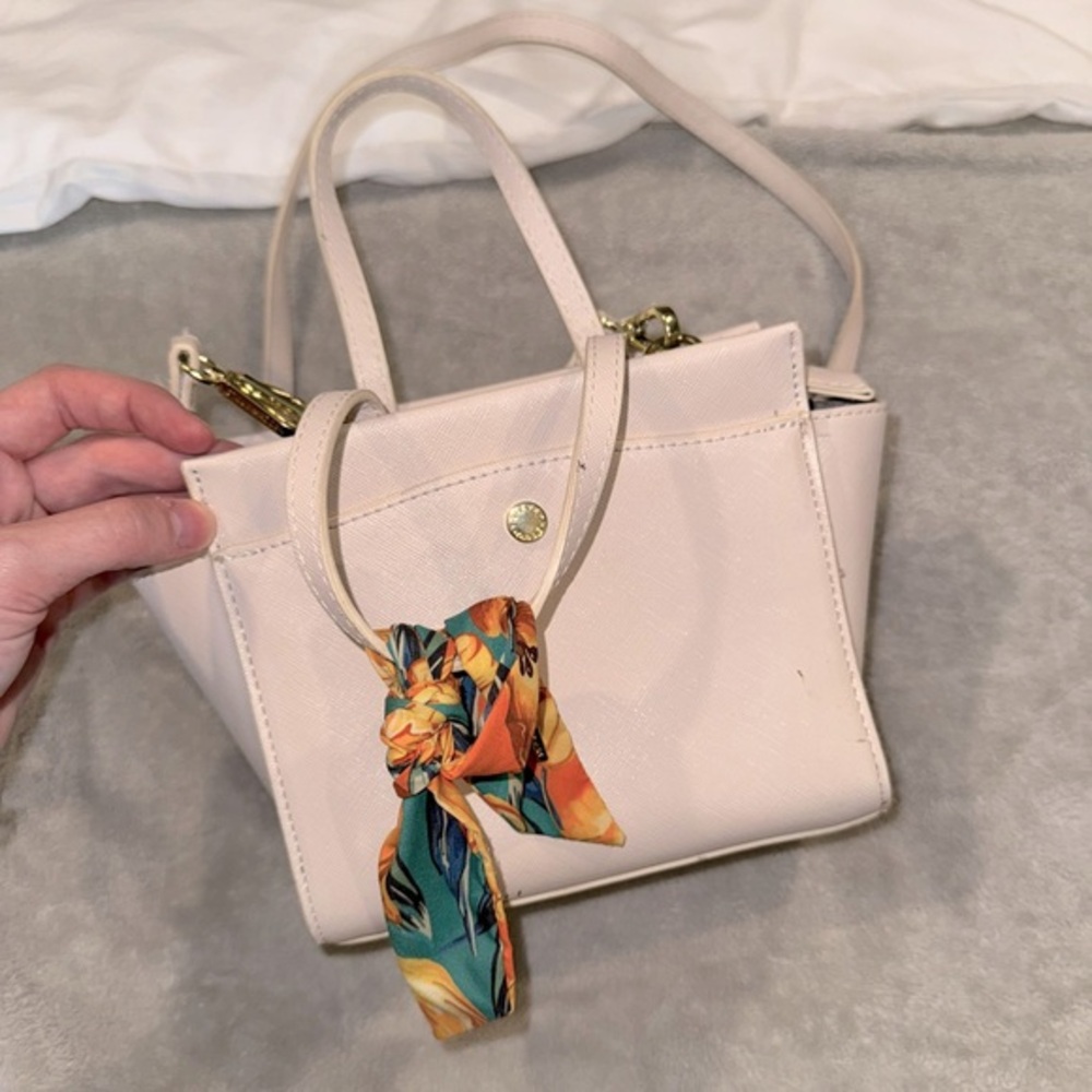 Steve Madden Cream Mini Bag with Gold Hardware